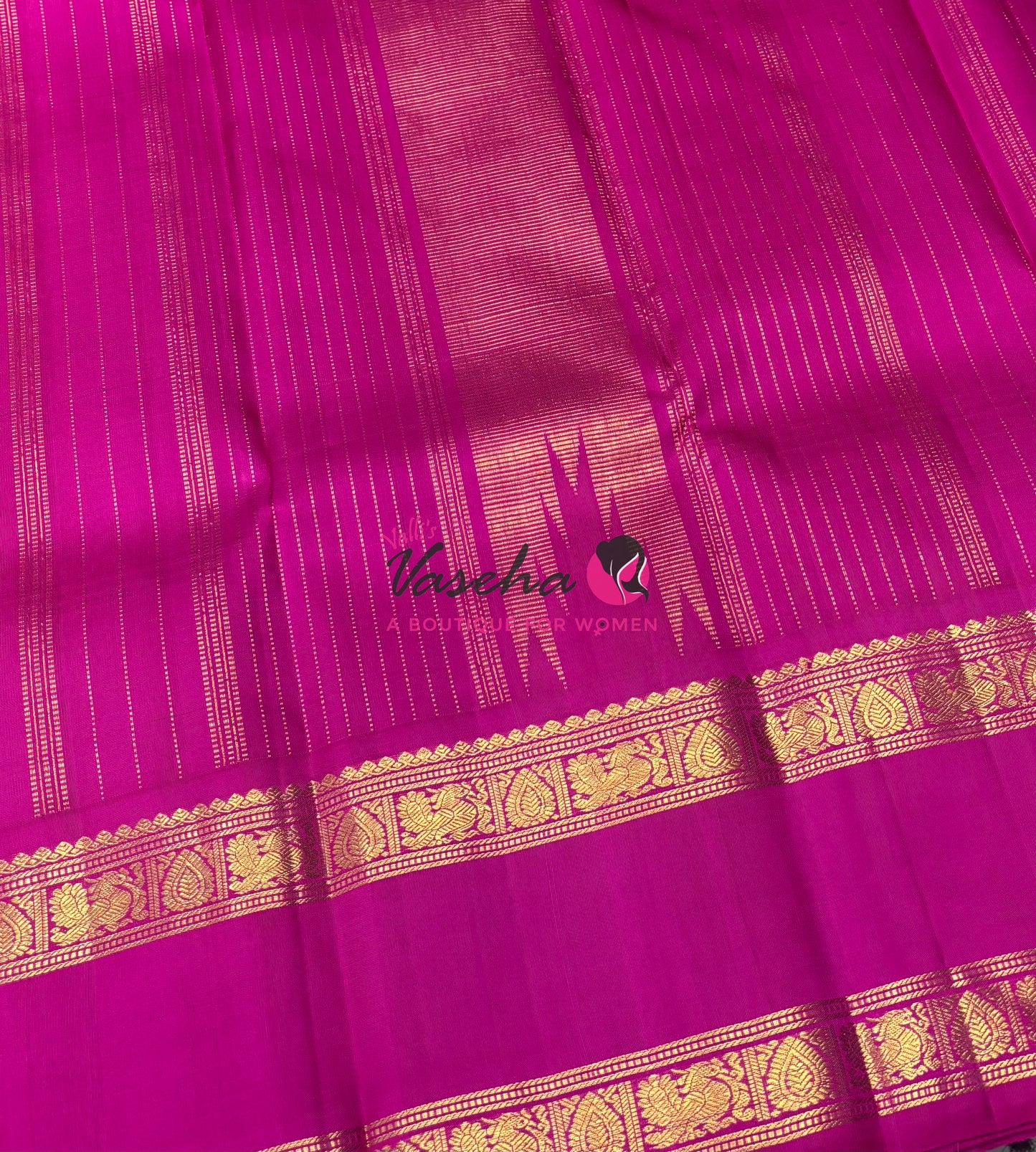 Pure Vintage Korvai Kanchipuram Silk Saree - Yellow & Pink Combo - VVPS081