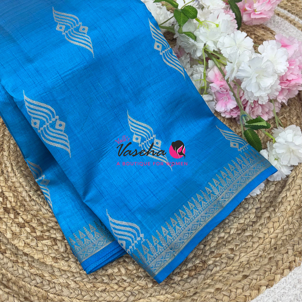 Semi Tussar Silk Saree | Blue Shade |VVSTS072