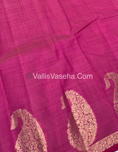 Semi Tussar Silk - Small Mango- Pink Shade - VVSTS002