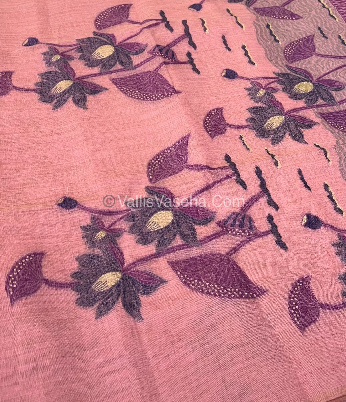 Muga Cotton Saree - Contrast Blouse - VVMCS001