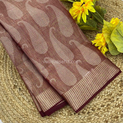 Semi Tussar Silk - Meroon Shade - VVSTS001