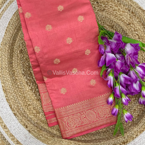 Semi Tussar Silk Saree |Peach shade |VVSTS044