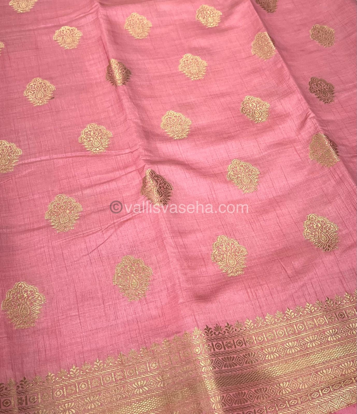 Semi Tussar Silk Saree - Light Peach Shade - VVSTS008