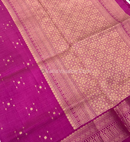 Semi Tussar Silk - Grand Pallu  - Pink Shade - VVSTS031
