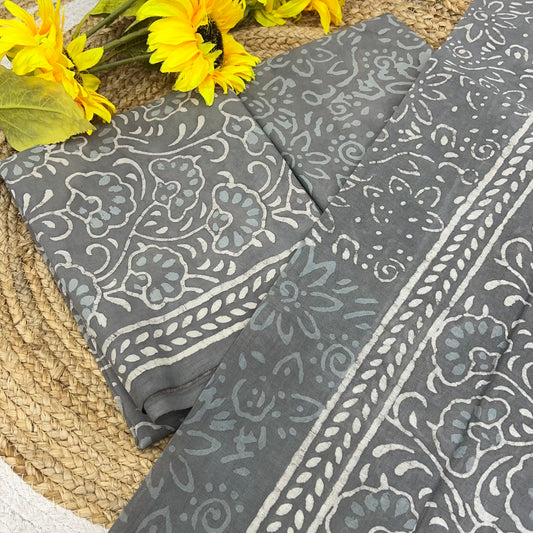 Pure Mul Mul Cotton - Bagru/ Dabu Print - VVUSM002