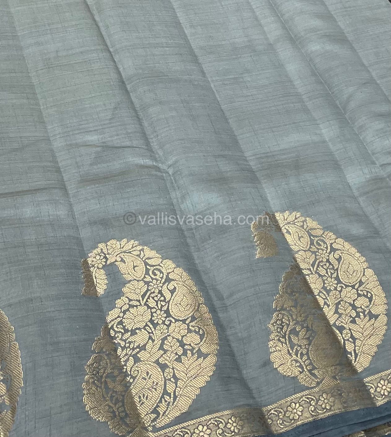 Semi Tussar Silk - Grey Shade - VVSTS002