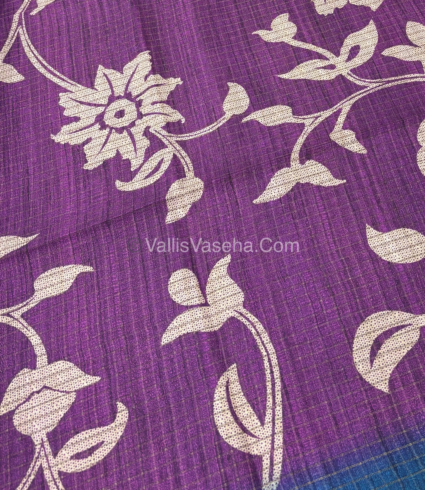 Art Tussar / Art Silk - Purple & Blue Shade - VVATS003