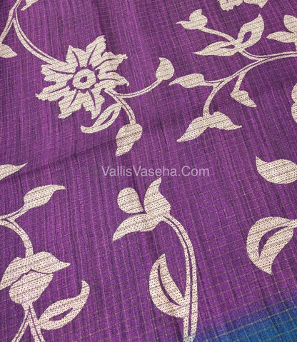 Art Tussar / Art Silk - Purple & Blue Shade - VVATS003