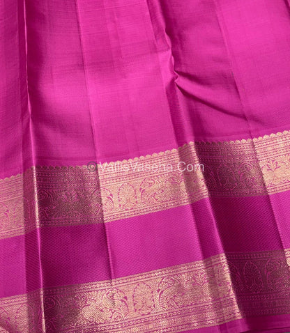 Pure Vintage Korvai Kanchipuram Silk Saree - Pastel Green & Pink Combo - VVPS021