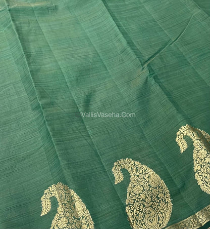 Semi Tussar Silk - Small Mango - Green Shade - VVSTS002
