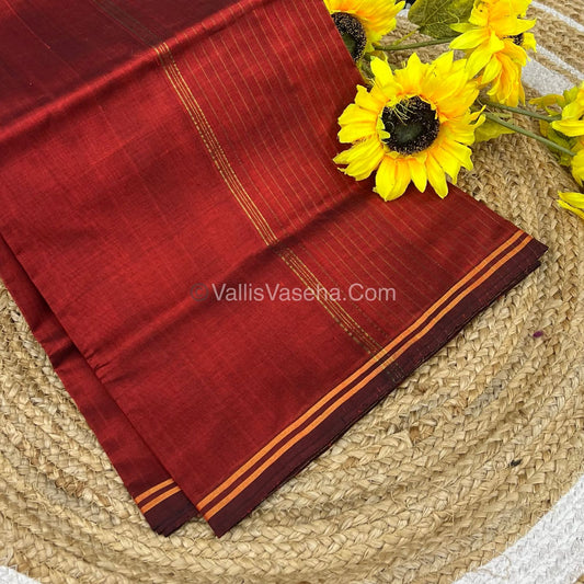 Pure Silk Cotton Sarees - Rust Orange Shade - VVPSC003