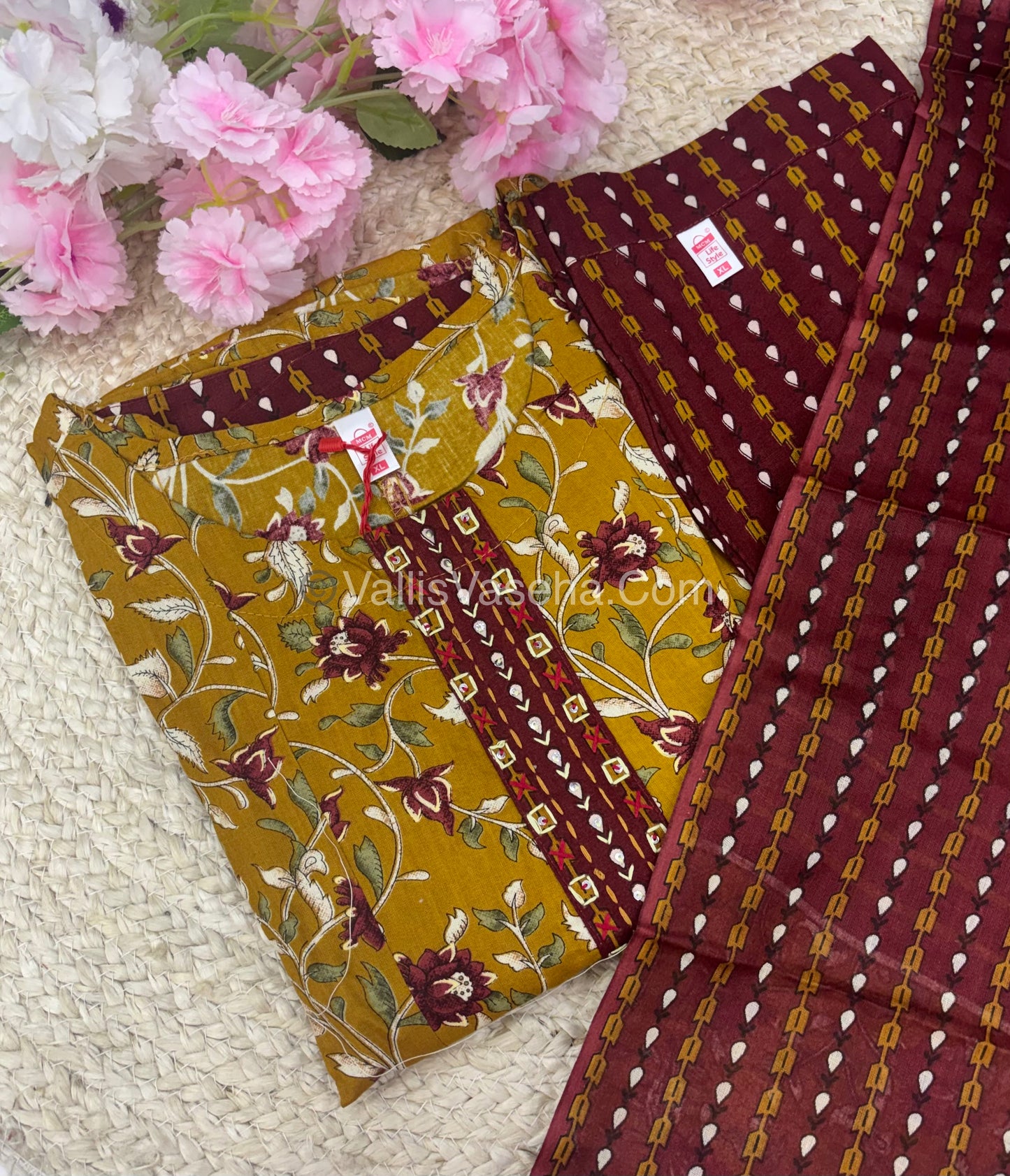 Ready Made - Anarkali - Salwar, Kameez & Duppatta(3pc)- Printed Cotton - VVAS006