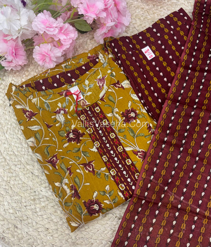 Ready Made - Anarkali - Salwar, Kameez & Duppatta(3pc)- Printed Cotton - VVAS006