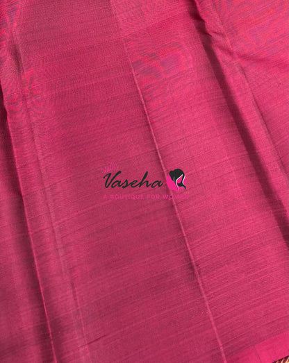 Pure Kanchipuram Silk Saree - Mustard Yellow & Maroon Shade  - VVPS027