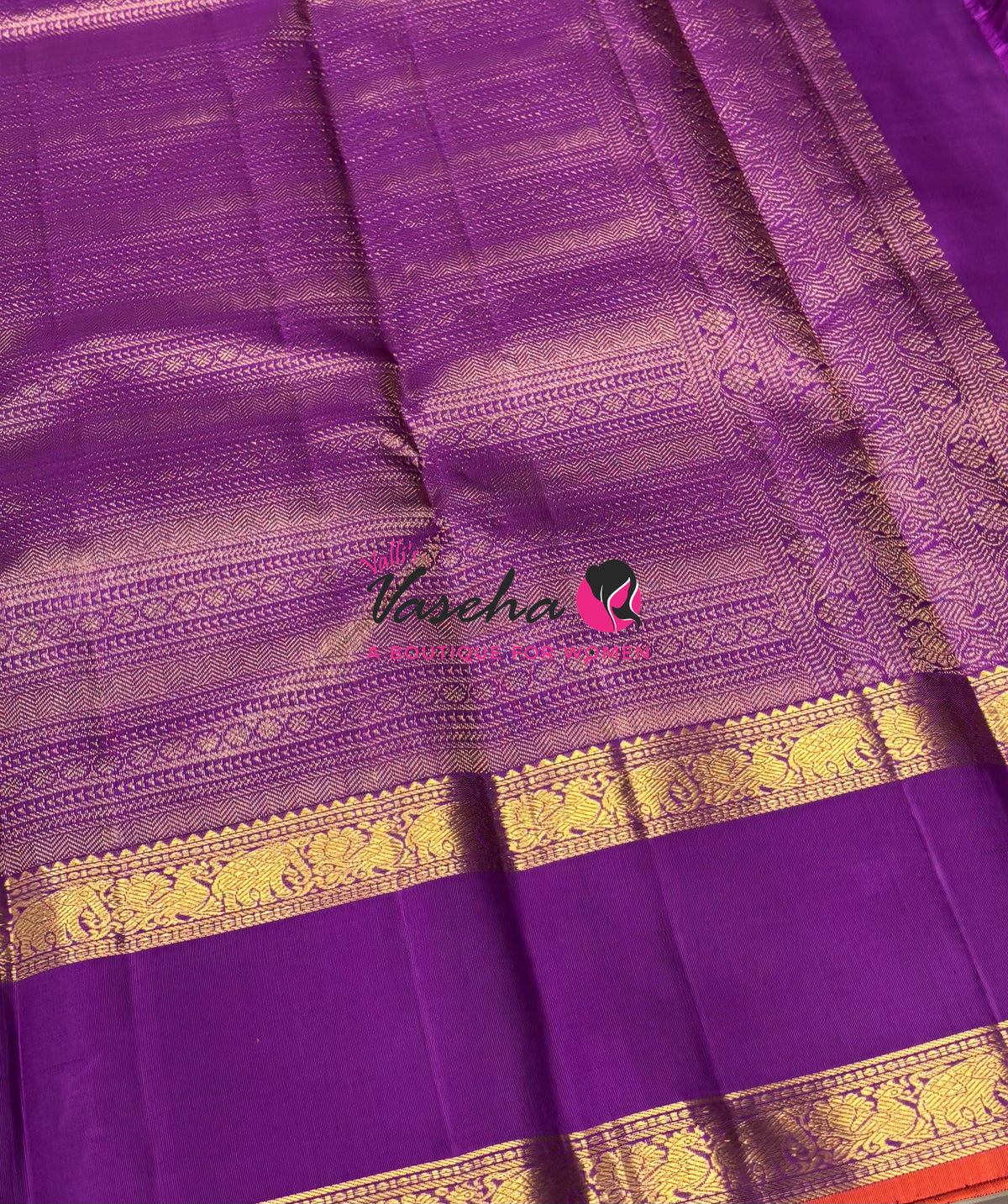 Pure Bridal Kanchipuram Silk Saree -  Dual Tone Green & Purple Combo - VVPS076