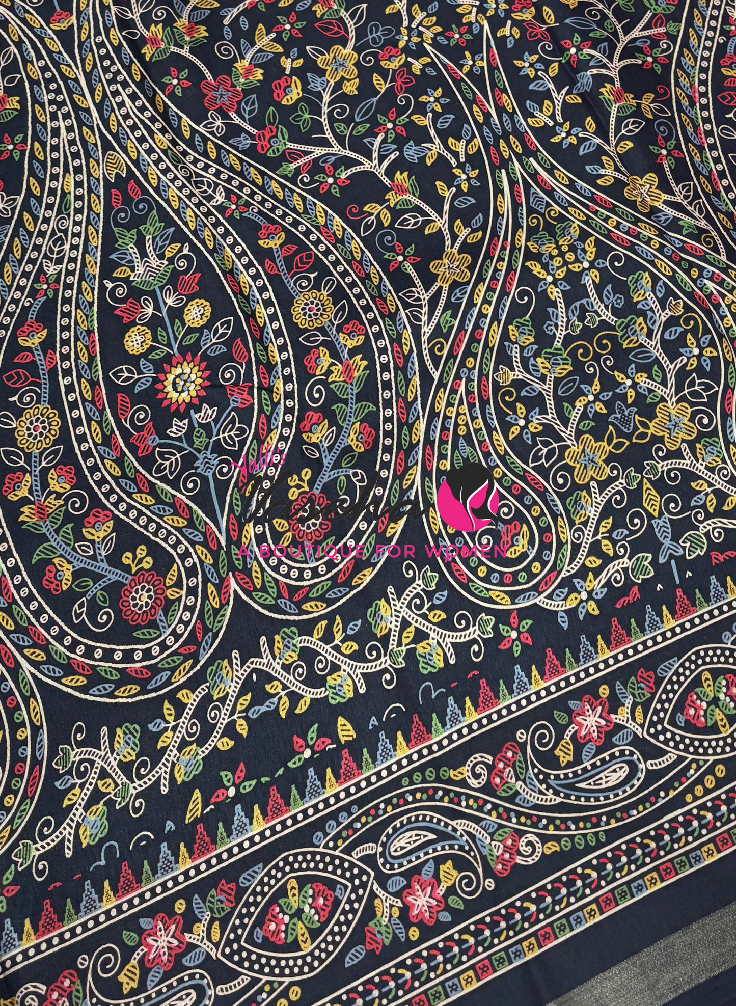 Casual Wear - Fancy Printed Silk  - Black Shade - VVFPS001
