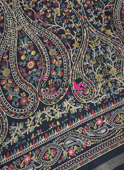 Casual Wear - Fancy Printed Silk  - Black Shade - VVFPS001