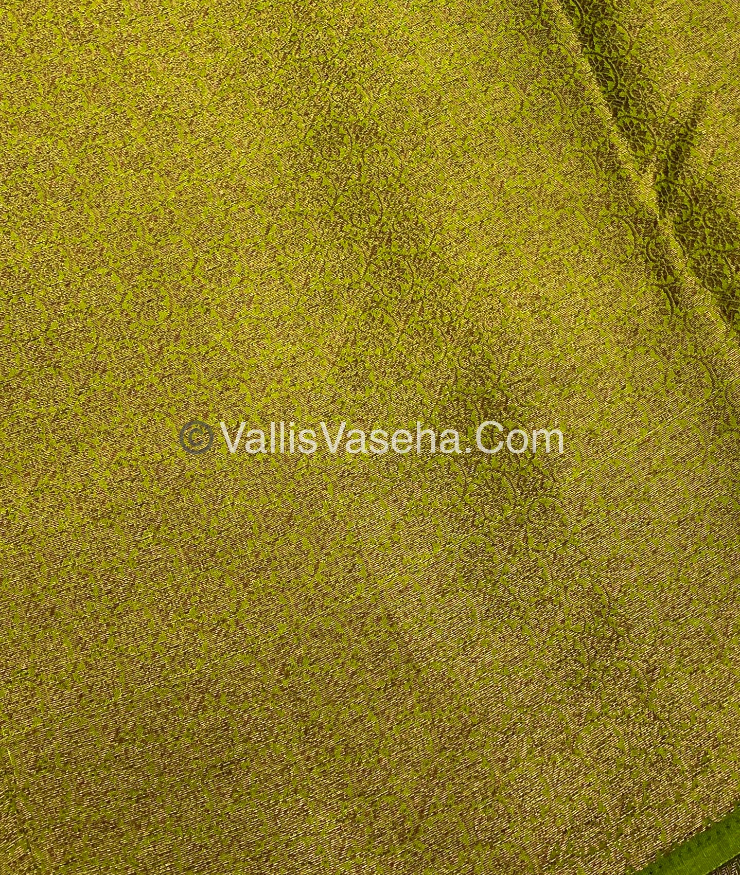 Bamboo Silk Saree  - Blue with Green Shade - VVBSS001
