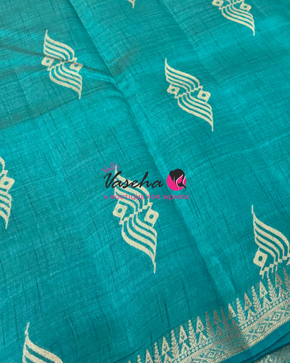 Semi Tussar Silk Saree | Ramar Blue Shade |VVSTS072