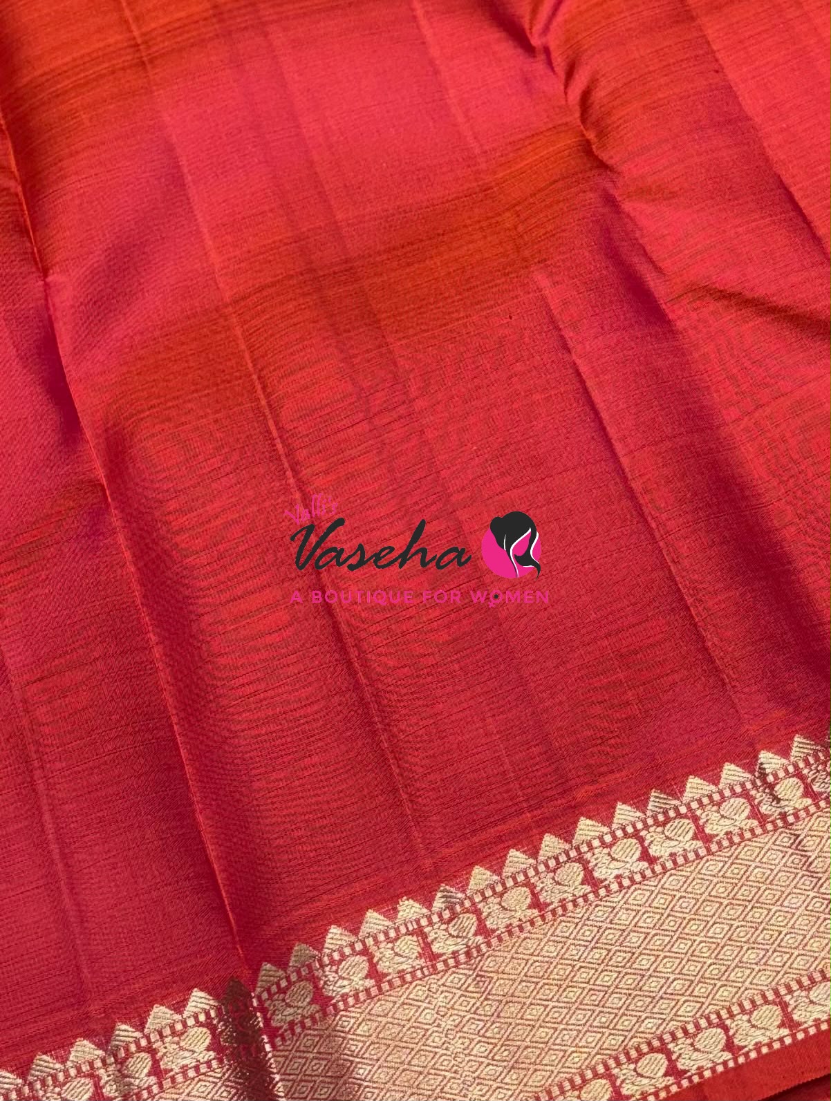 Pure Kanchipuram Silk Saree - Orange  Shade  - VVPS022