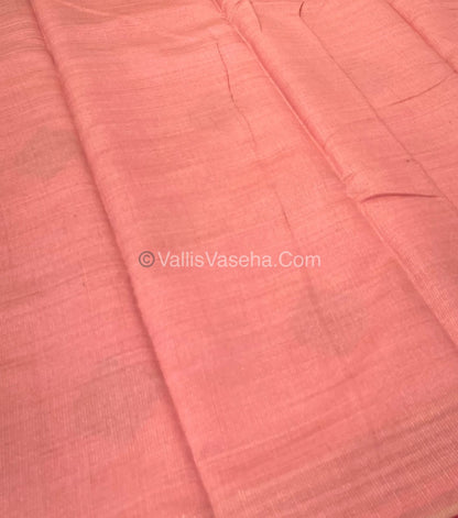 Semi Tussar Silk Saree -  Light  Peach shade - VVSTS016