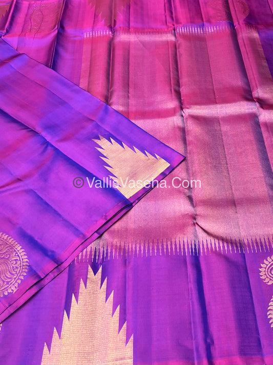 Pure Soft Silk Saree - Jothika Hit design - Purplish Pink - VVPSS011