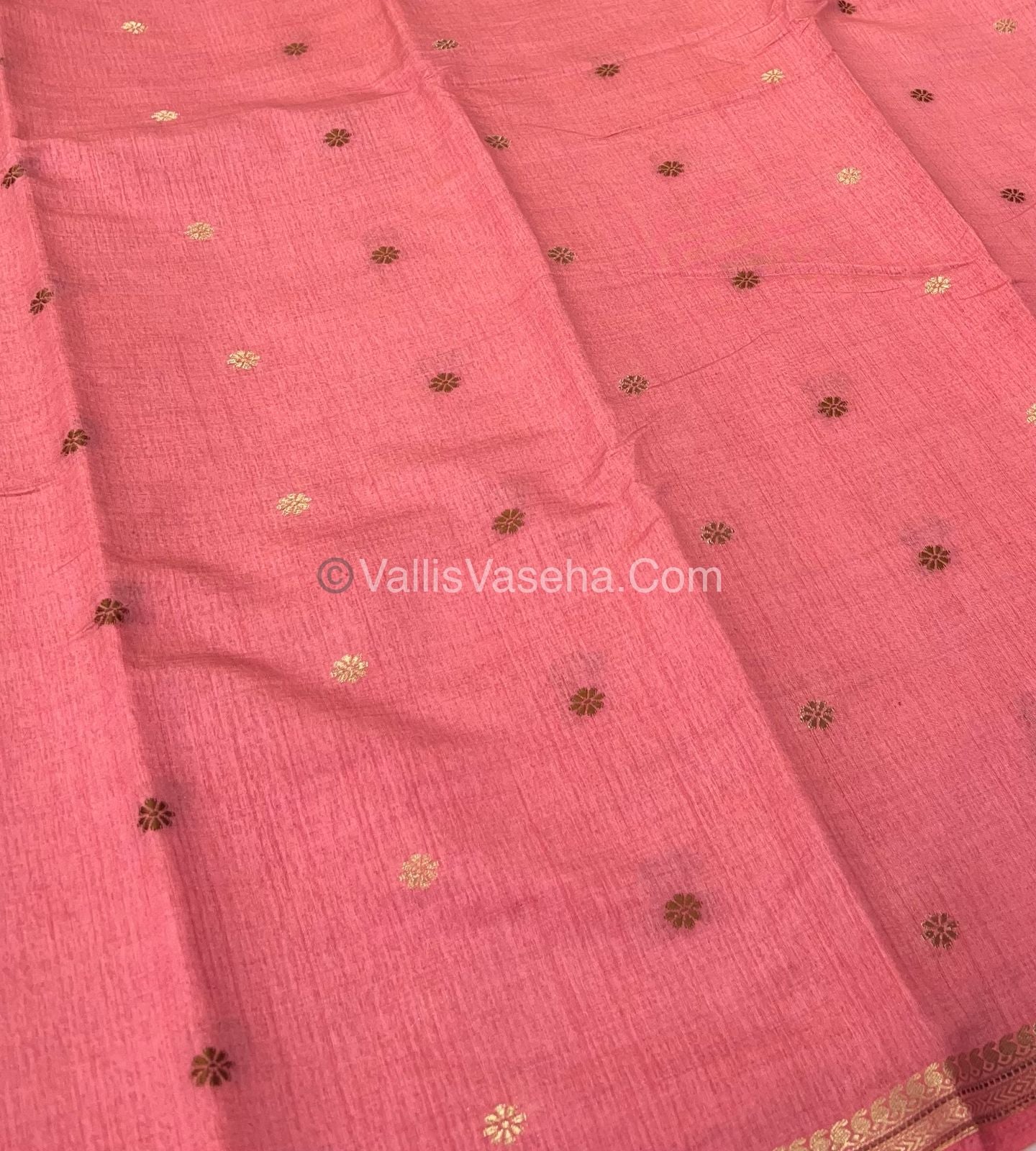 Semi Tussar Silk Saree - Peach shade - VVSTS011