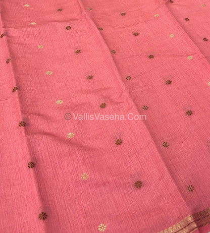 Semi Tussar Silk Saree - Peach shade - VVSTS011