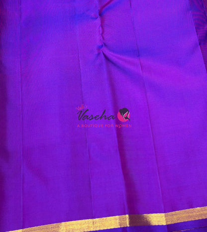 Pure Kanchipuram Silk Saree - Dual Tone Purple Shade - VVPS050