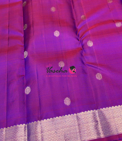 Pure Kanchipuram Silk Saree -  Purple Shade - VVPS093
