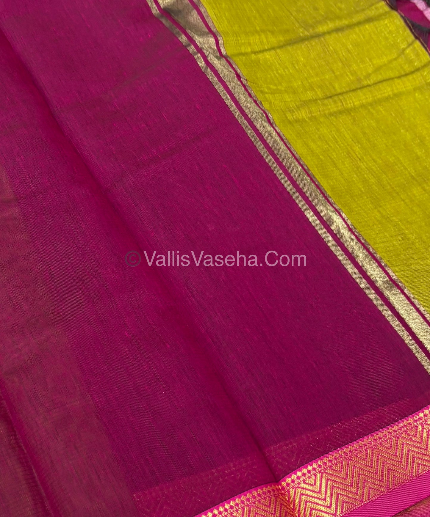 Fancy Mixed Cotton - Green With Pink Shade - VVFMC005
