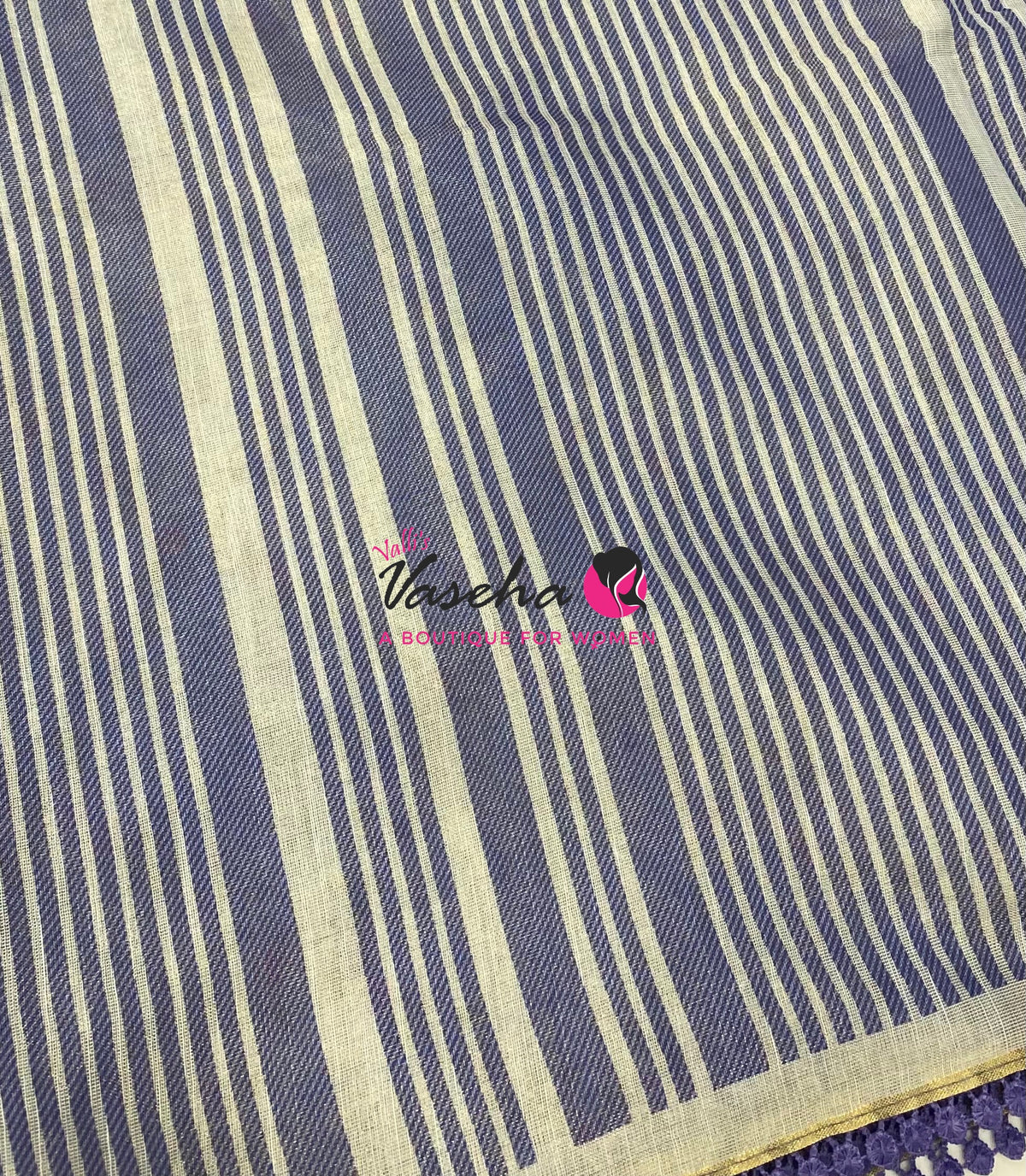 Linen Tissue Saree -  Light & Dark Combo - Levanter Shade- VVLTS006