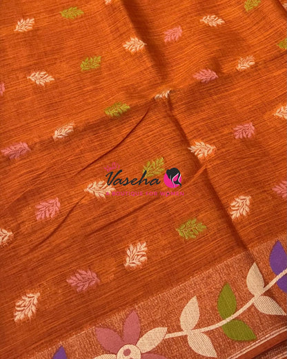 Banarasi - Heritage Meenakari Silk -   Rust Shade - VVBHS016