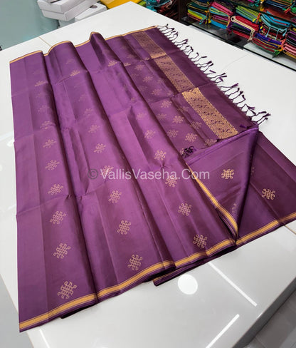 Pure Soft Silk Saree  - Wine Shade - VVPSS074