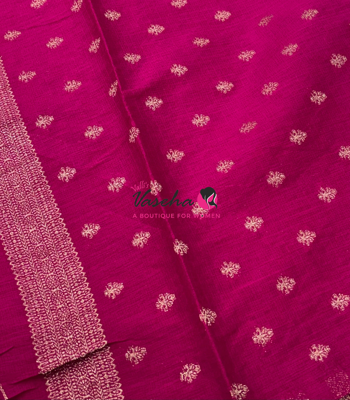 Banarasi - Heritage Silk - White With Pink - VVBHS015