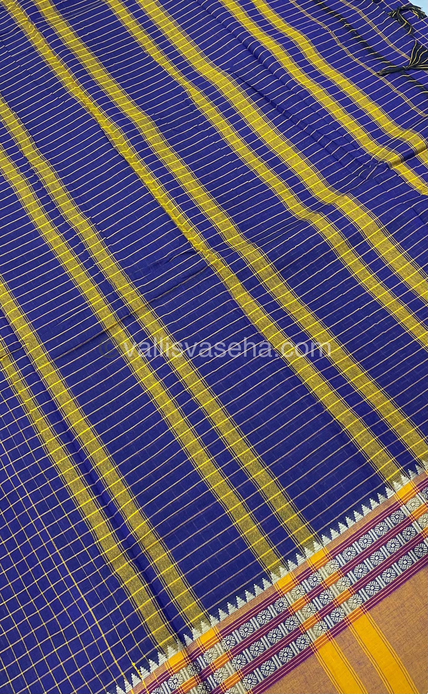 Narayanapet Mercerised Cotton Saree - All Over Checks Pattern-VVNMC001