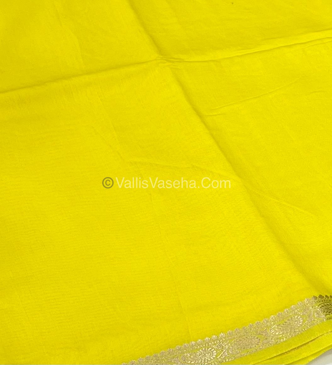 Semi Crepe Silk - Lemon Yellow Shade - VVSCS005