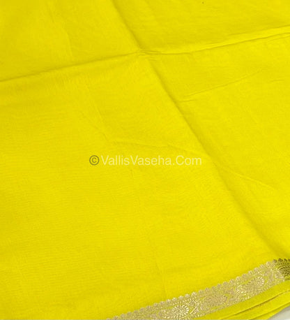 Semi Crepe Silk - Lemon Yellow Shade - VVSCS005