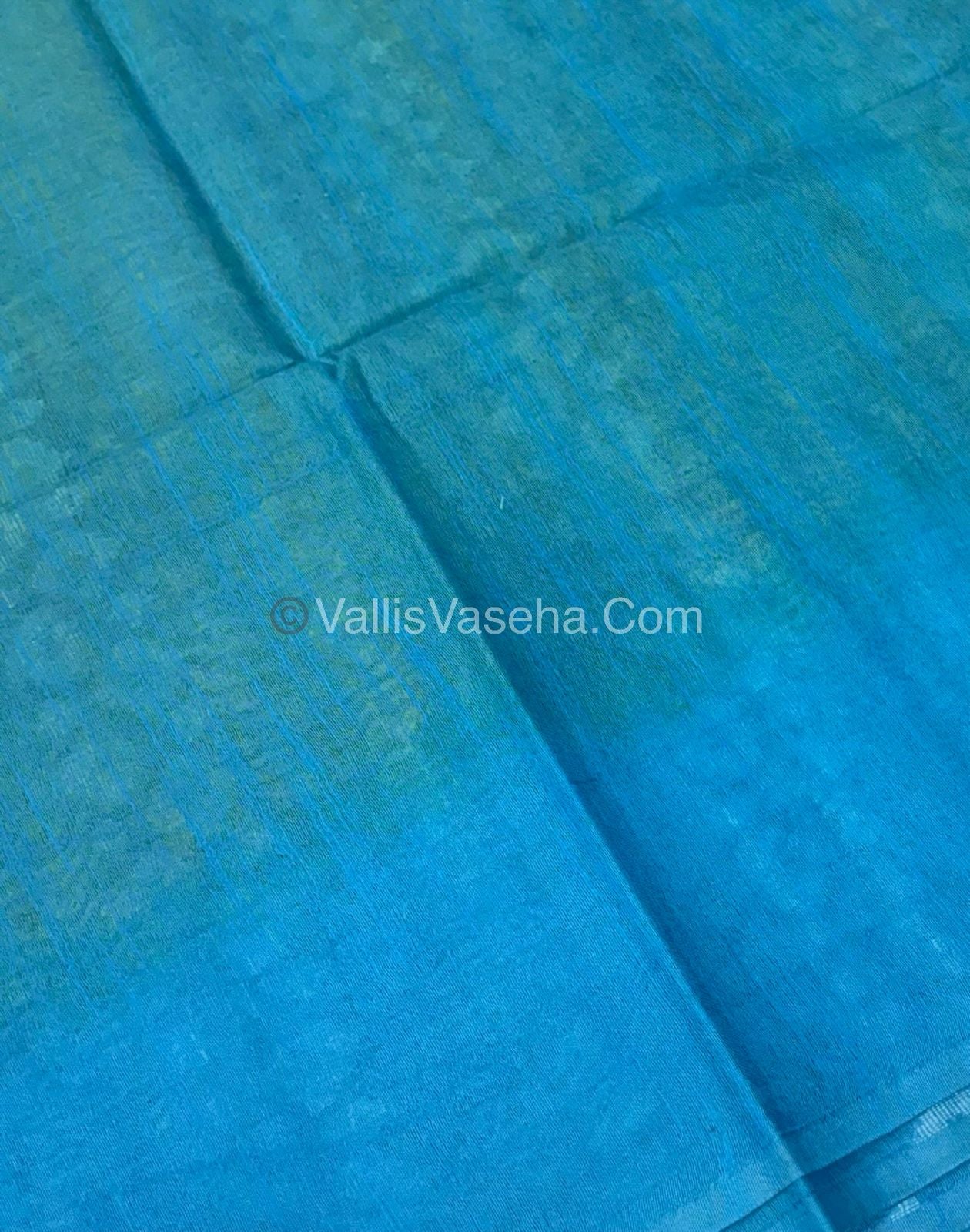 Bhagalpuri Silk - Green  With Blue  - VVBS008
