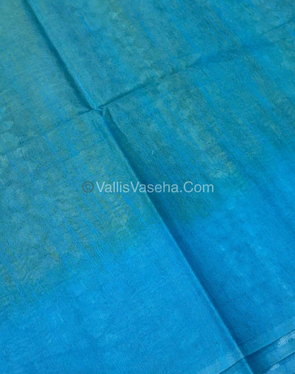 Bhagalpuri Silk - Green  With Blue  - VVBS008