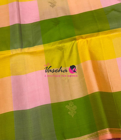 Pure Soft Silk Saree - Partly Pallu -  Half & Half Saree - VVPSS088