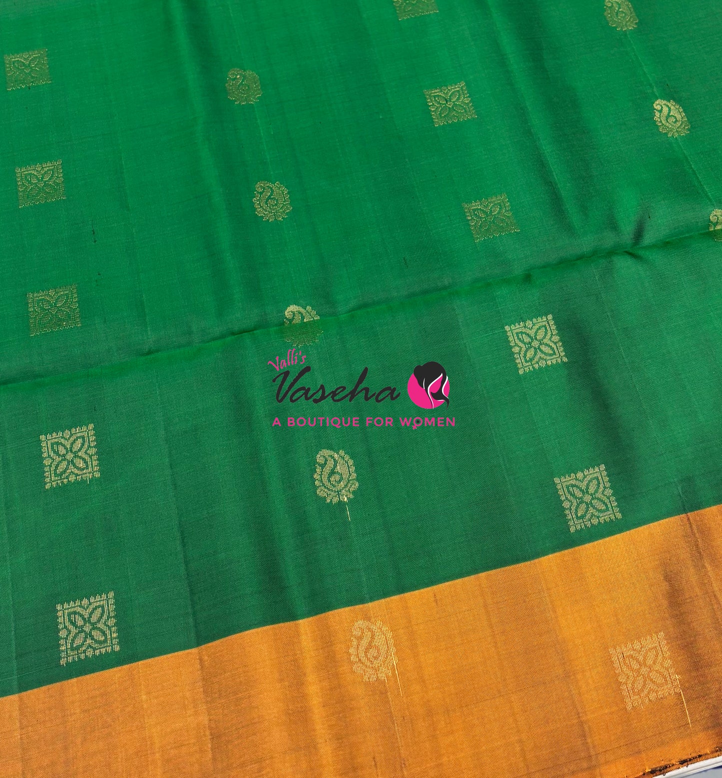 Pure Soft Silk Saree - Green & Yellow - VVPSS091