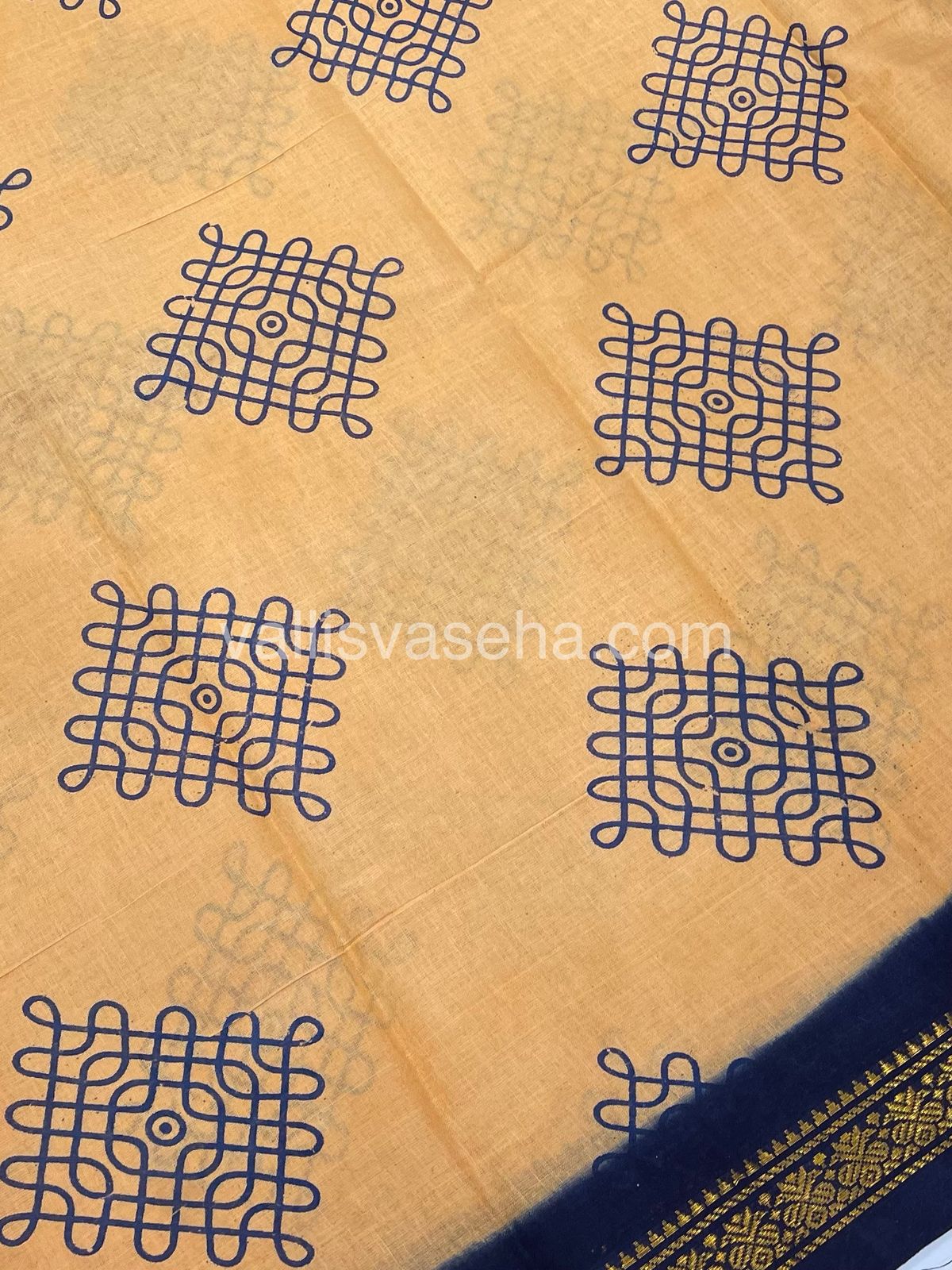 Sungudi Cotton Saree  - Kolam Print  - VVSKP002