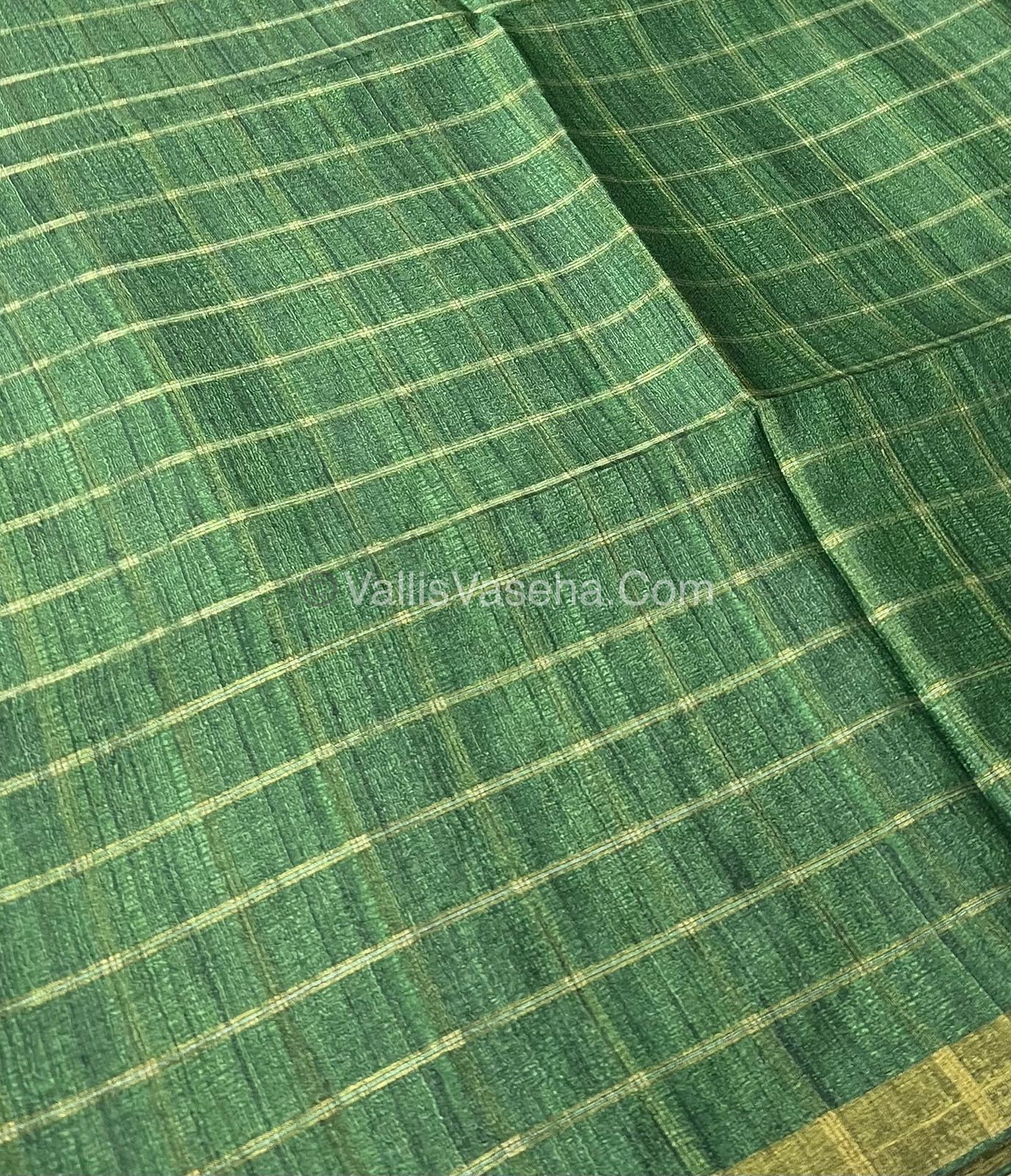 Semi Gicha Tussar Silk Saree - checks pattern - VVSGT001