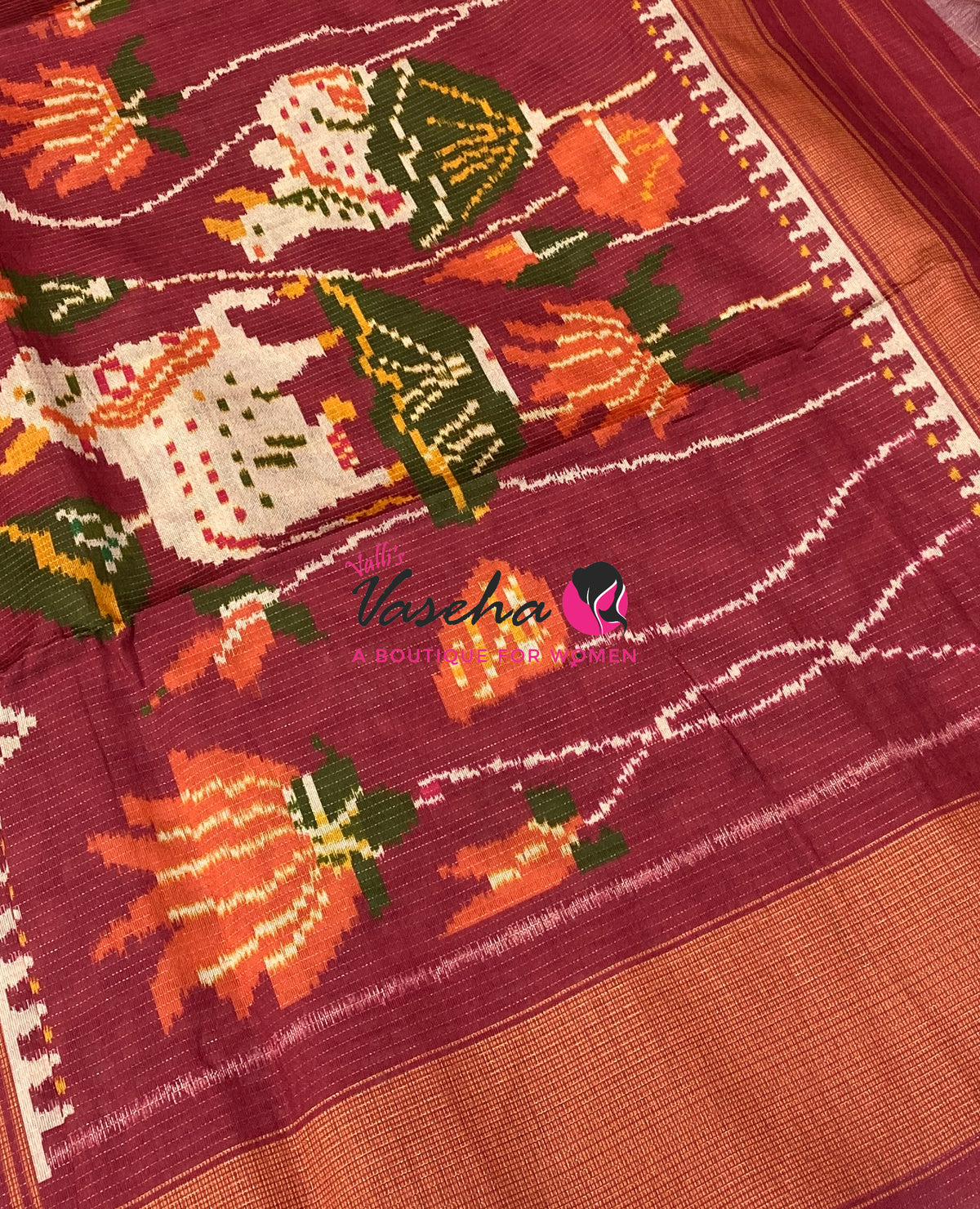 Art Tussar / Art Silk - Wine  & Maroon Shade - VVATS006
