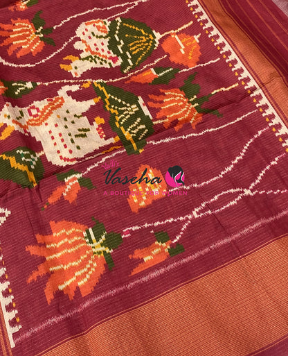 Art Tussar / Art Silk - Wine  & Maroon Shade - VVATS006
