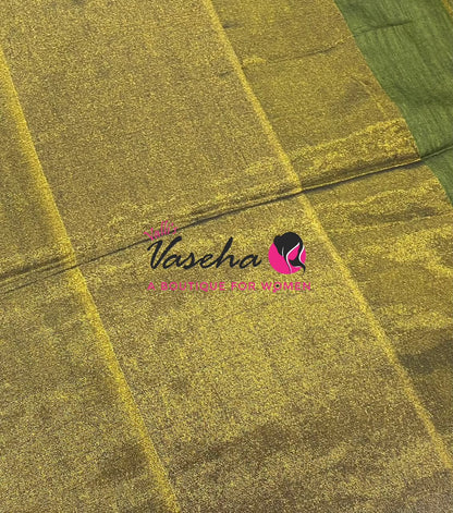 Handloom Cotton Sarees  - Light Green Shade - VVKC001