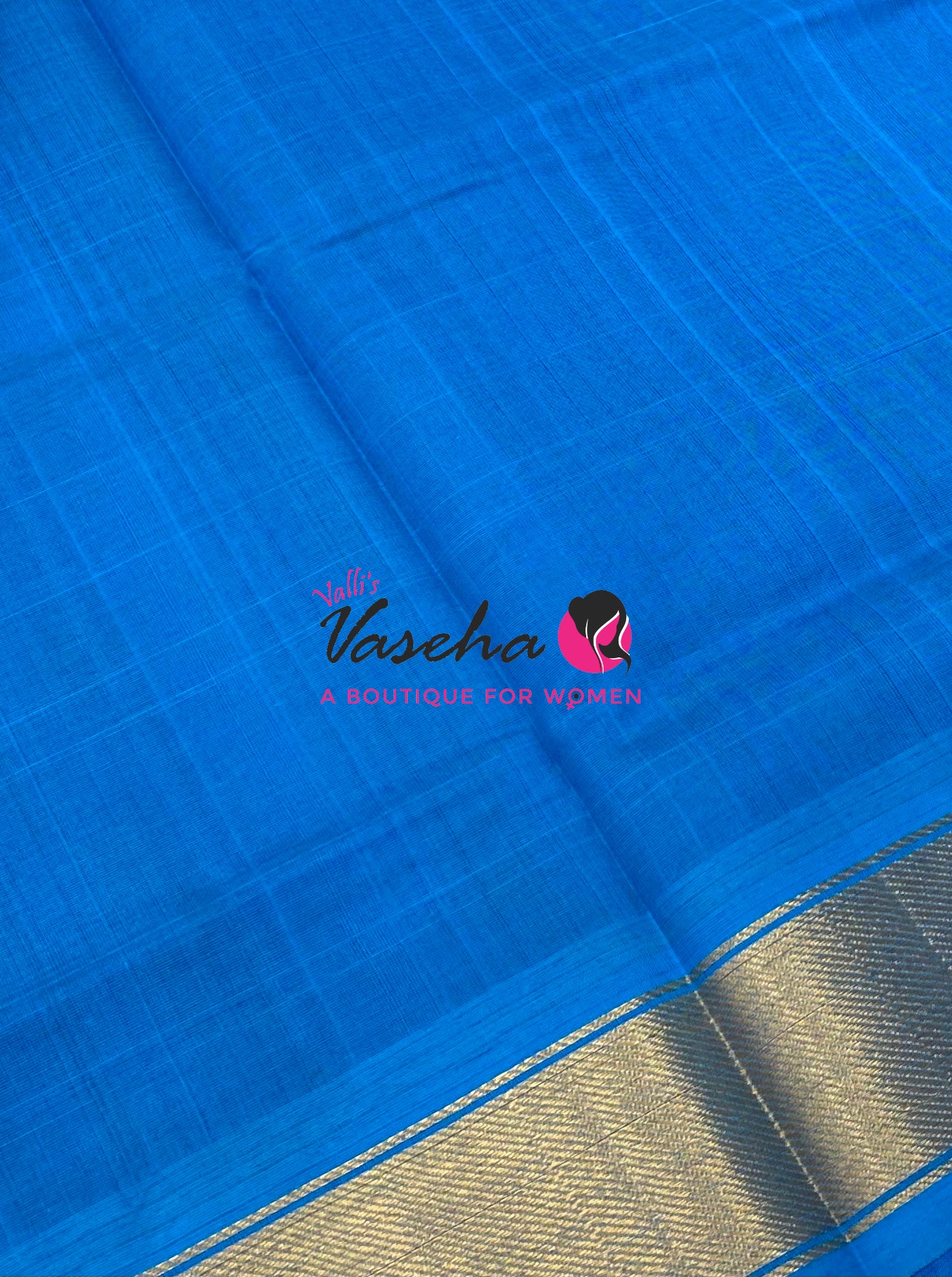 Pure Silk Cotton Sarees - Blue  With Blue - VVPSC003