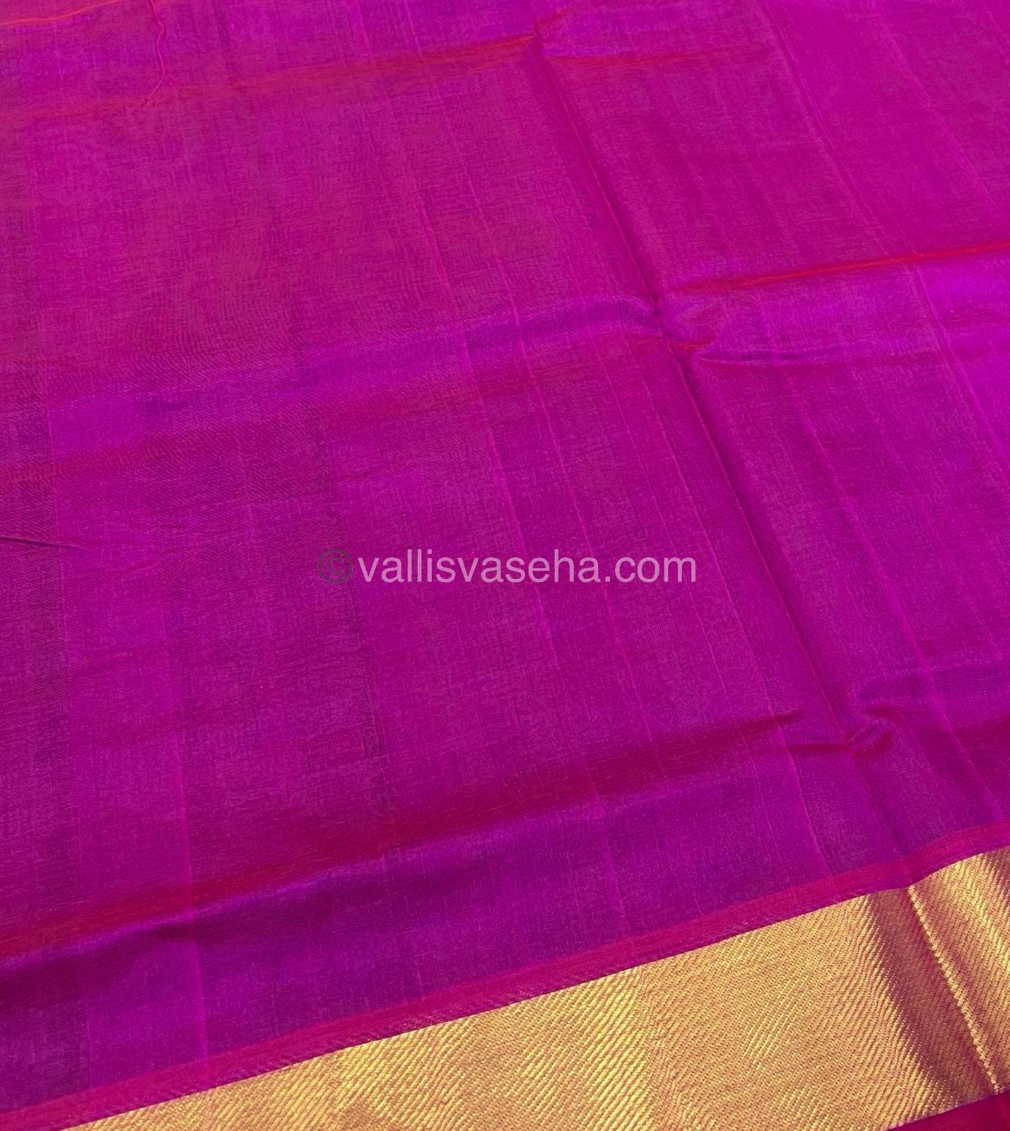 Pure Silk Cotton Sarees - Double Tone Blue With Pink - VVPSC003