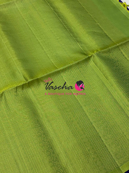 Pure Soft Silk Saree -  Blue & Green Shade - VVPSS086